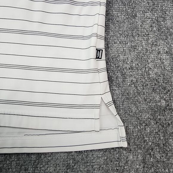 Straight Down Polo Shirt Mens XL White Striped Performance The Farms Golf Club - Picture 12 of 16